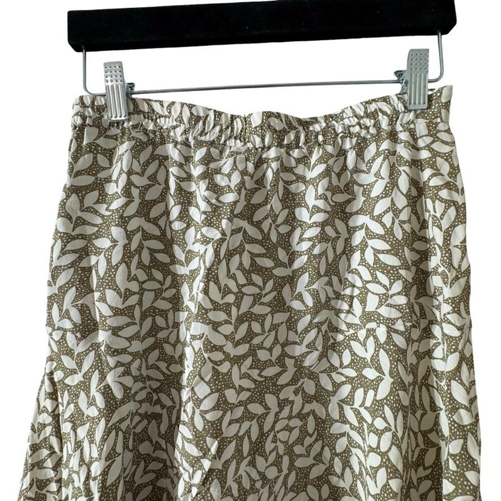 Casual Studio Midi Rayon Sage Green White Floral Side Zip Midi Skirt 90s sz S - Picture 16 of 16